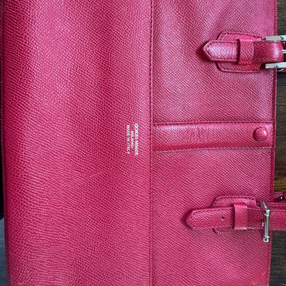 Giorgio Armani Elegant Red Laptop Bag